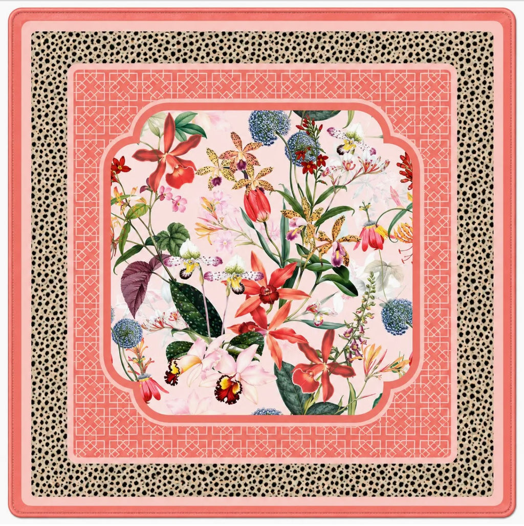 My Casita Peach Spotted Cheetah in Bloom Mat