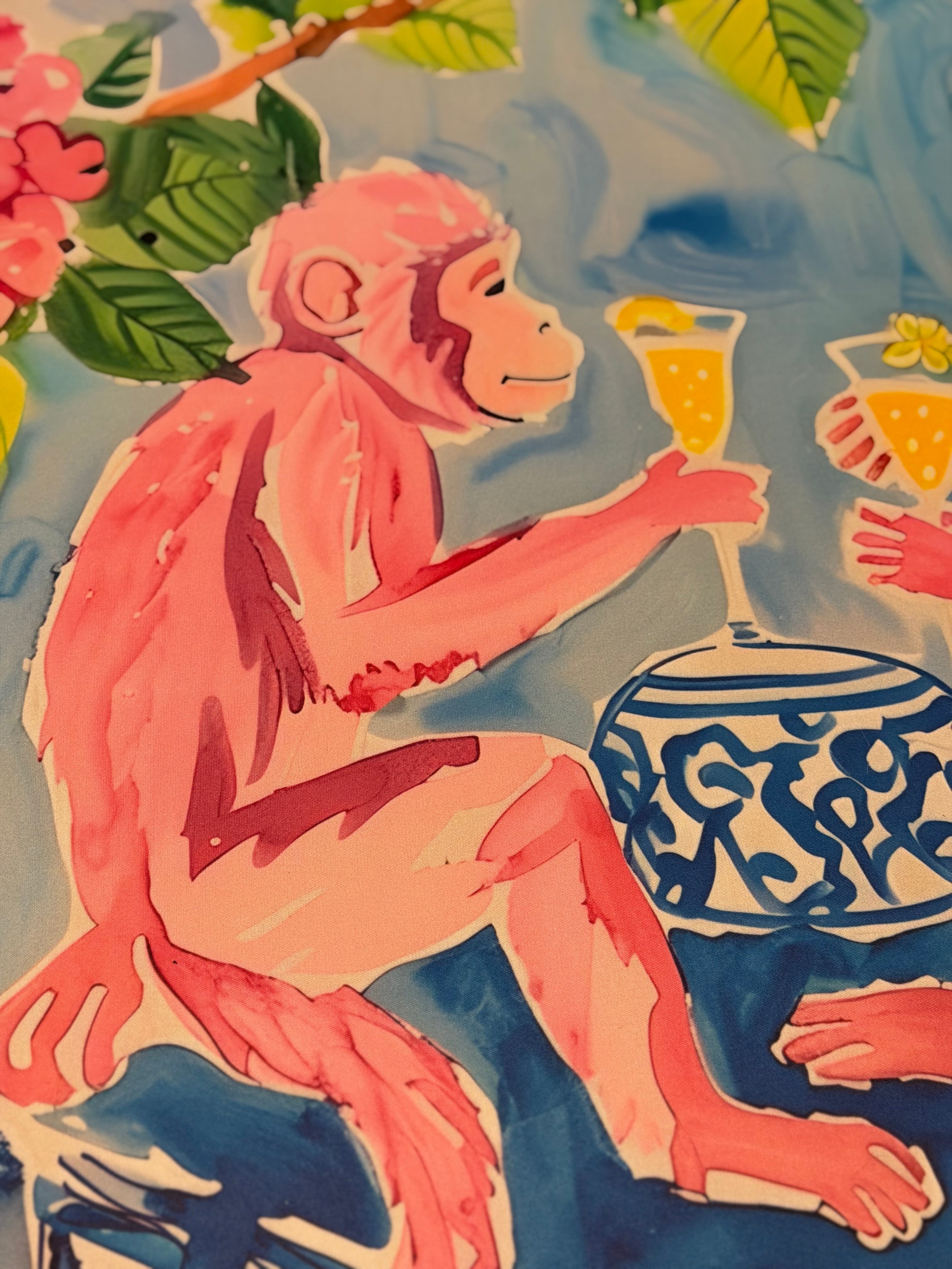 Cheers Square Monkey Mat